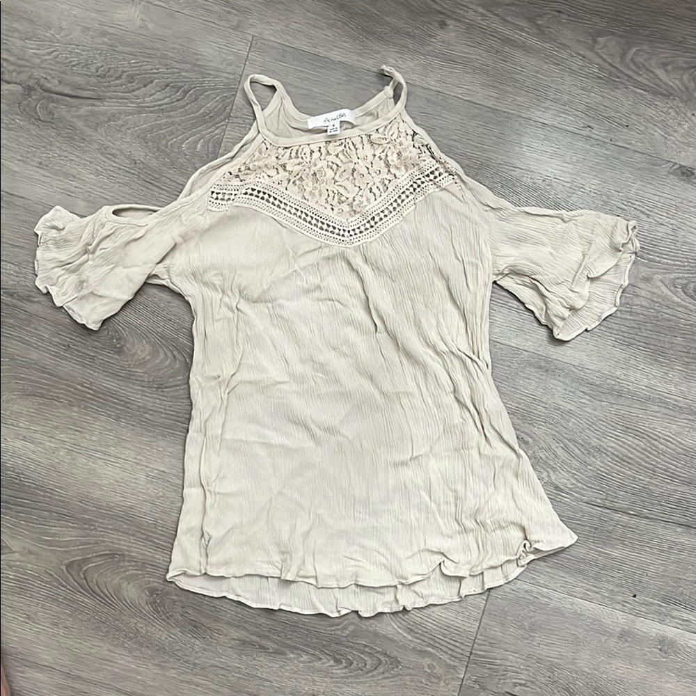 Women's Cream Lace Detail Top